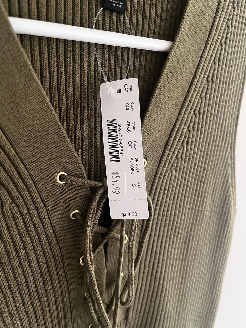 J. Crew Ribbed Knit Lace-Up Top - Picture 3 of 3